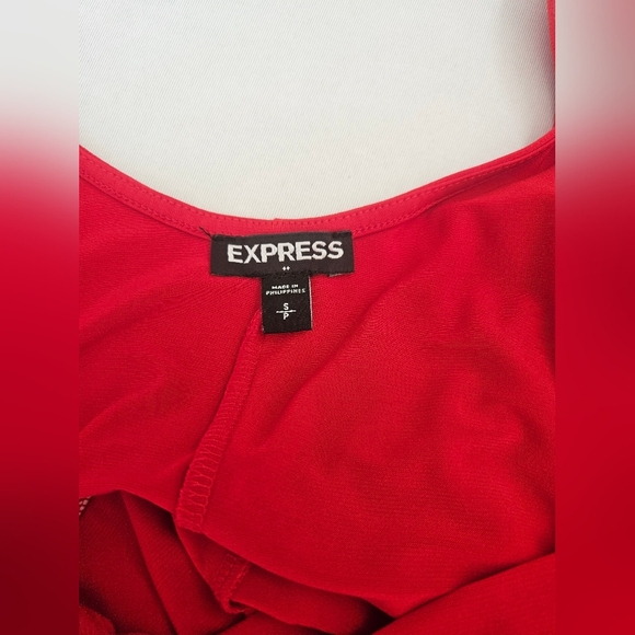 Express- Sleeveless Wrap Dress Women's Vibrant Red Sz SP - Picture 5 of 6
